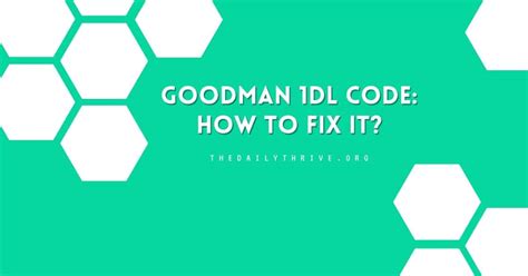 goodman 1dl code|More.